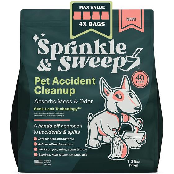 Imagem de Limpeza de acidentes com animais de estimação Sprinkle & Sweep elimina odores