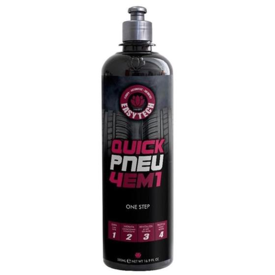 Imagem de Limpeza Proteção Revitalização e Hidratação de Pneus Quick Pneu 4 em 1 500ml Easytech