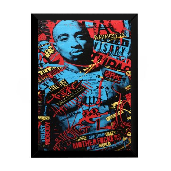 Imagem de Lindo Quadro Decorativo Arte Hip Hop Tupac Shakur 42x29cm