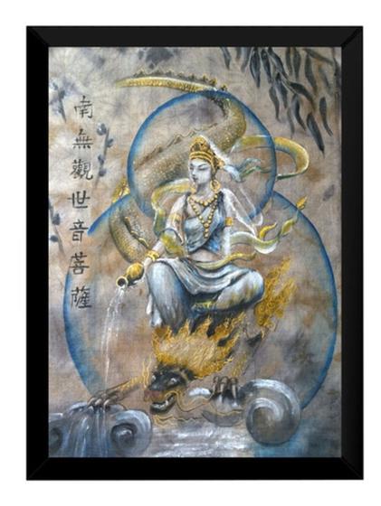 Imagem de Lindo Quadro Decorativo Deusa Kuan Yin Arte Hinduismo 42x29c