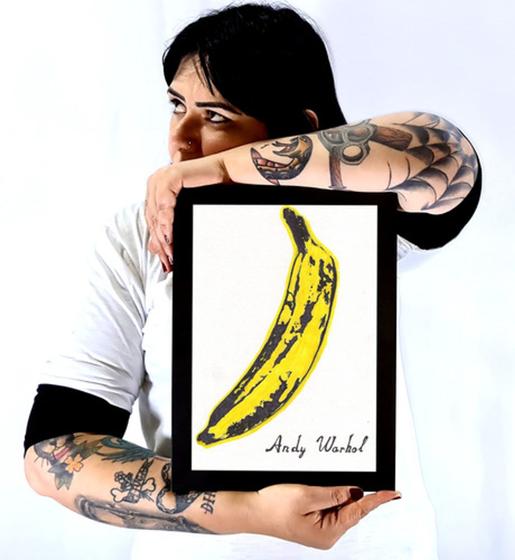 Imagem de Lindo Quadro Decorativo Pop Art Andy Warhol Banana Grande 42