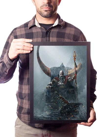 Imagem de Lindo Quadro God Of War Kratos Odin Poster Moldurado