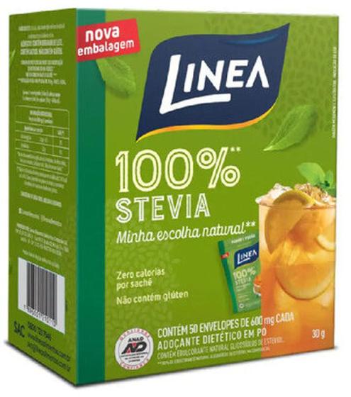 Imagem de Linea Stévia Adoçante Sachê 50 ENVELOPES x 600mg EAN 7896001210110