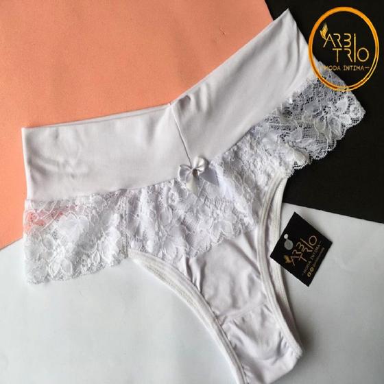 Imagem de Lingerie Calcinha Bruna Fio Micro Branco Moda Intima Amor Love Feminino Romance