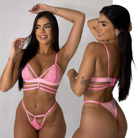 Lingerie Feminina Sensual Transparente Renda Tule Sedução Menor preço em Lingerie Feminina Sensual Transparente Renda Tule Sedução