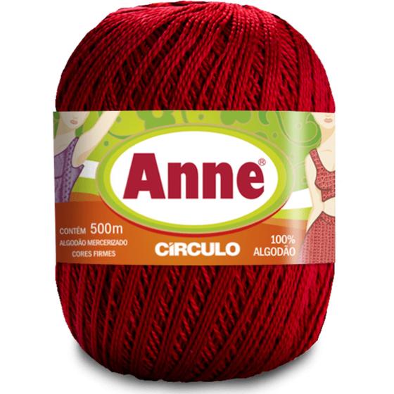 Imagem de Linha Anne 500 Metros de 295 TEX e 100% Algodão Circulo para Crochê, Tricô, Bico, Barra, Artesanato e Amigurumi