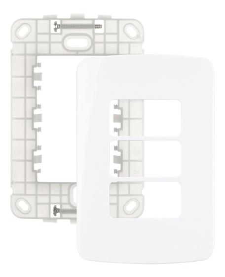 Imagem de Linha B3 Conj 42 Placa P/ 3 Módulos Interruptor Tomada