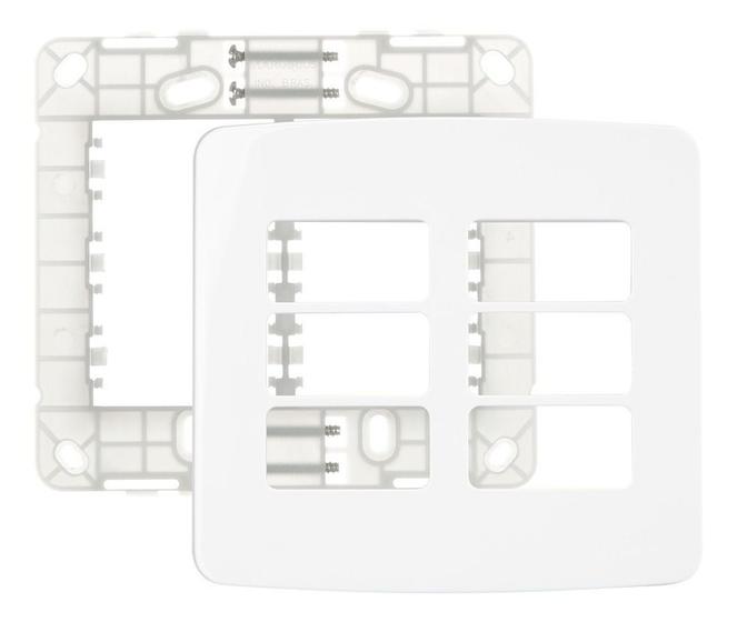 Imagem de Linha B3 Conj 44 Placa P/ 6 Módulos Interruptor Tomada