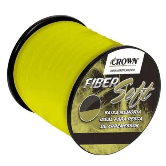 Imagem de Linha crown monofilamento fiber soft yellow - 500m