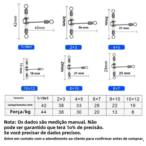 Imagem de Linha Cruzada Luminosa em Forma de T com Rolamento Giratório e Pérolas - Anzóis de Pesca