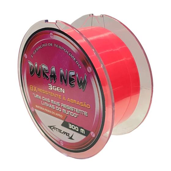 Imagem de Linha De Pesca Artemis Dura New 0,40mm 40lb-19,48kg Monofilamento Carretel C/ 300 Metros Rosa