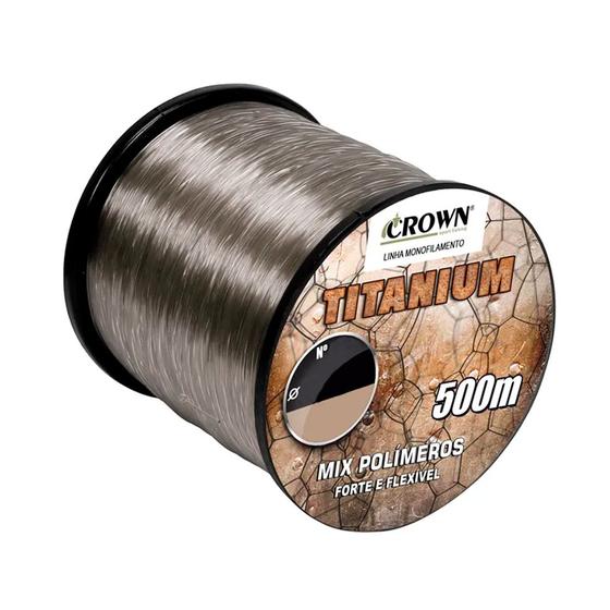 Imagem de Linha de Pesca Crown Titanium Monofilamento 0,52mm 50lbs 500m