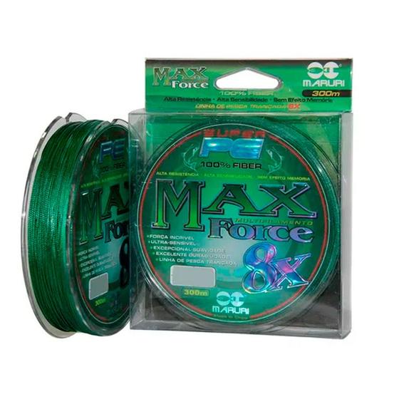 Imagem de Linha de Pesca Maruri Max Force 8x Multifilamento 0,27mm 30Lb 300m Verde