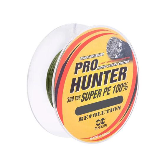 Imagem de Linha De Pesca Maruri Pro Hunter 0,24mm Multifilamento Resistência 18,9kg 42lb Carretel C/270m Verde