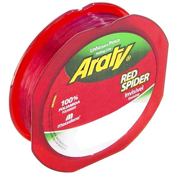 Imagem de linha de pesca monofilamento LINHA ARATY RED SPIDER 0,35MM 300M vermelha 