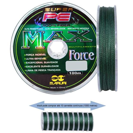 Imagem de Linha De Pesca Multifilamento 1000m Max Force 4 Fios 0,26mm 39lb