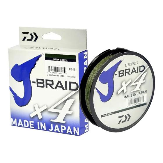 Imagem de Linha de Pesca Multifilamento Daiwa J-Braid X4 Fios Verde - 270m