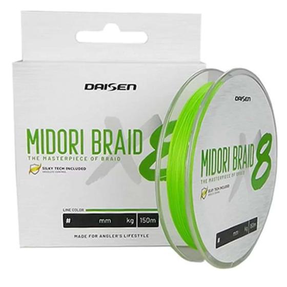 Imagem de Linha De Pescaria Daisen Midori Braid X8 Multifilamento 0,23mm 17.5Kg Carretel 150m Cor Verde Claro