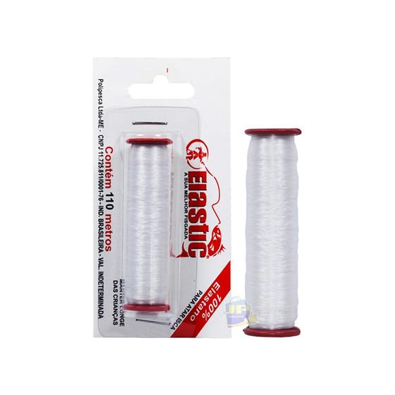 Imagem de Linha Elástica Pesca p/ Amarrar Isca Elastic 100% Elastano Transparente 110m 1UN