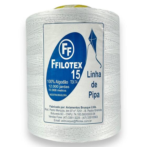Imagem de Linha Fio 15 Para Pipa 12000 Jardas Ffilotex Algodão Tex 74