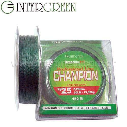 Imagem de Linha Intergreen Champion Pro Multifilamento 0,10 mm 10 lbs 150 m (4+1) - Verde bandeira