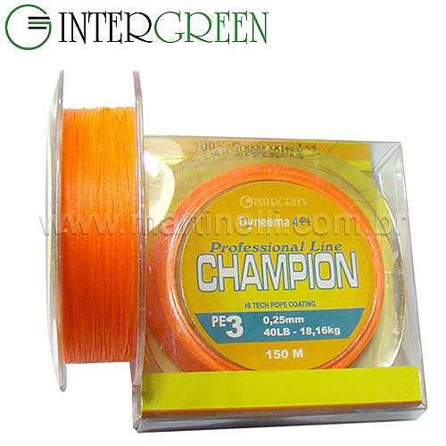 Imagem de Linha Intergreen Champion Pro Multifilamento 0,15 mm 20 lbs 150 m (4+1) - Laranja