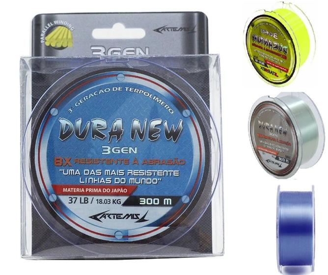 Imagem de Linha Monofilament Dura New Soft 0,22mm 300m Amarela Azul Green