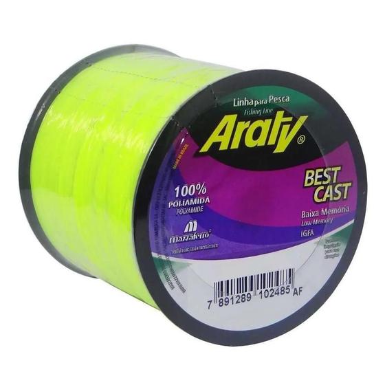 Imagem de Linha Monofilamento Araty Best Cast 1/4 Lb - Mazzaferro Amarelo 0,40mm - 790 mts