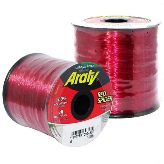 Imagem de Linha Monofilamento Araty Red Spider 100 Gramas Vermelho