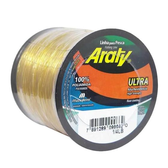 Imagem de Linha Monofilamento Araty Ultra 1/4 Lb  Mazzaferro Ouro 0,40mm - 790 mts