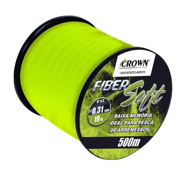 Imagem de Linha monofilamento crown fiber soft yellow 0,20mm 500 mts 9lbs