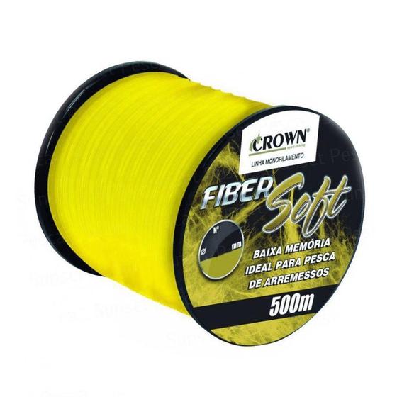 Imagem de Linha Monofilamento Crown Fiber Soft Yellow 14,5Kg 500M