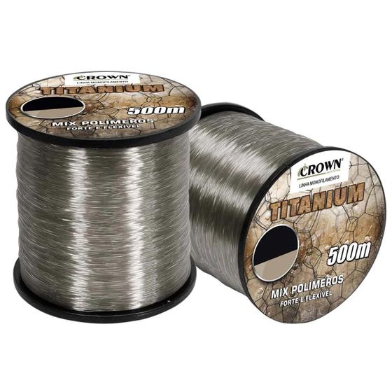 Imagem de Linha Monofilamento Crown Titanium Pesca 0,40 Mm 500m 30lb