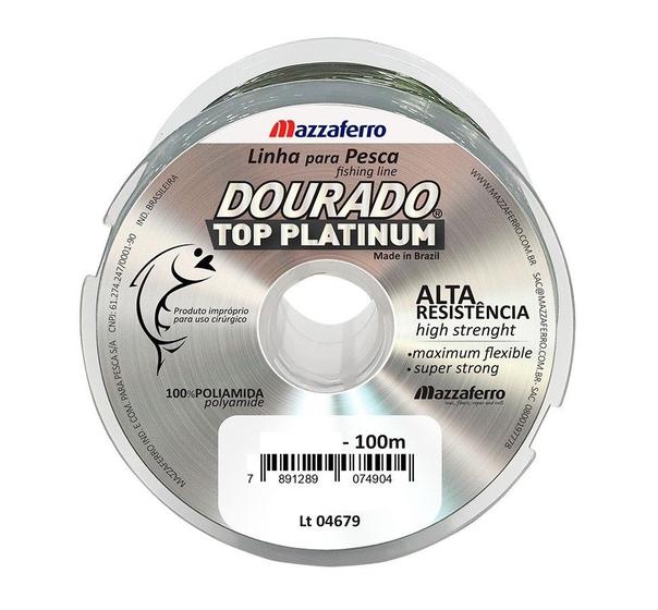 Imagem de Linha Monofilamento Mazzaferro Dourado Top Platinum 0,35mm 19,2lb/8,7kg - 100 Metros