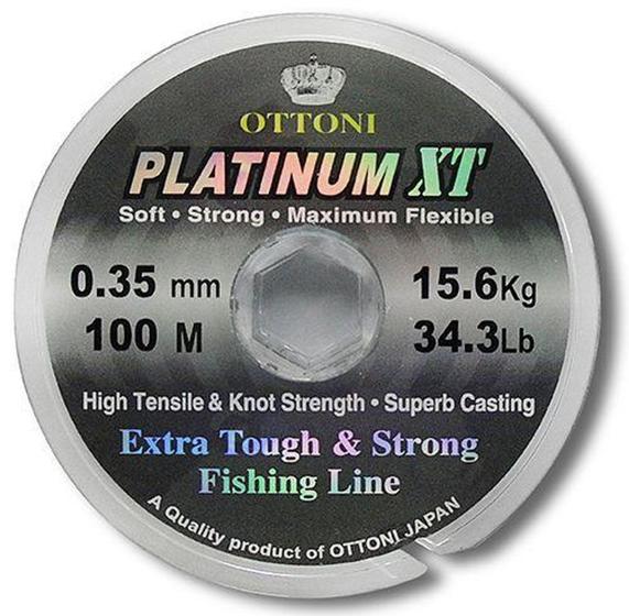 Imagem de Linha Monofilamento Ottoni Platinum XT 0,25mm 19,8Lbs - 100m