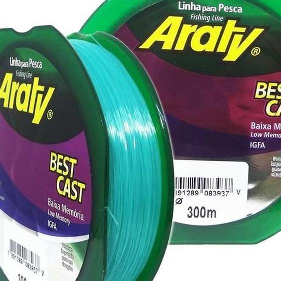 Imagem de Linha Monofilamento Soft Araty Best Cast 300mts - Mazzaferro 0,35mm Azul Claro