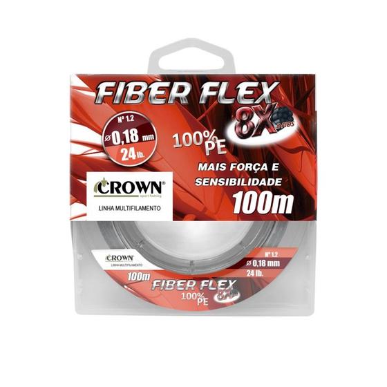 Imagem de Linha Multifilamento Fiber Flex 8x 100m Cinza Crown