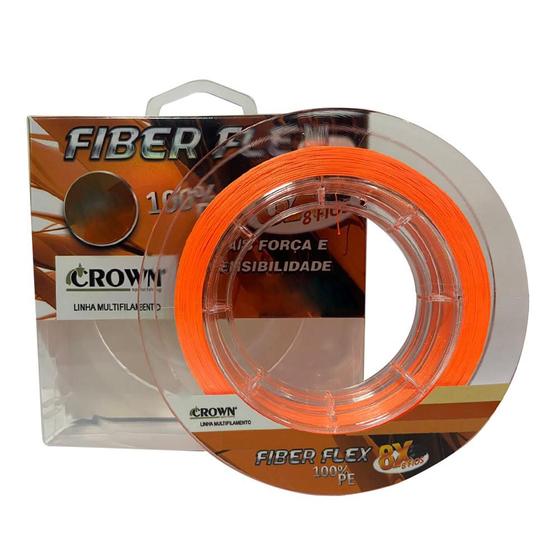 Imagem de Linha Multifilamento Fiber Flex 8x 100mts Orange  Crown 0,23mm