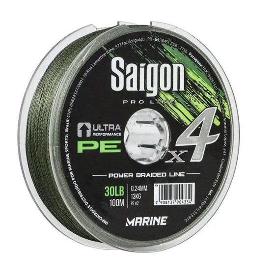 Imagem de Linha Multifilamento Marine Sports X4 Saigon Army Green 0,15mm 15lbs 100m