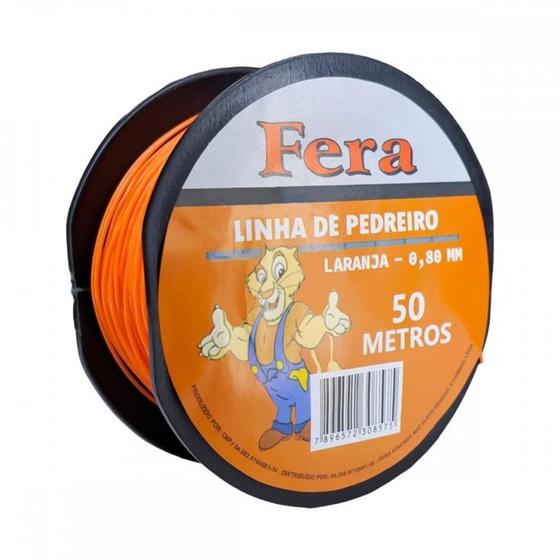 Imagem de Linha Para Pedreiro 1 Fio Lisa Fera 50M Laranja ./ Kit Com 12 Peças