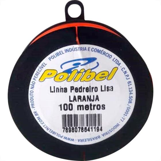 Imagem de Linha Pedreiro 1 Fio Laranja Polibel 100M 1187 - Kit C/12