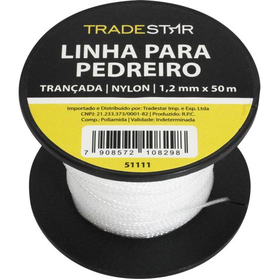 Imagem de Linha Pedreiro Nylon Trançada 0,8MMx50M Bca C/ 2 Tradestar