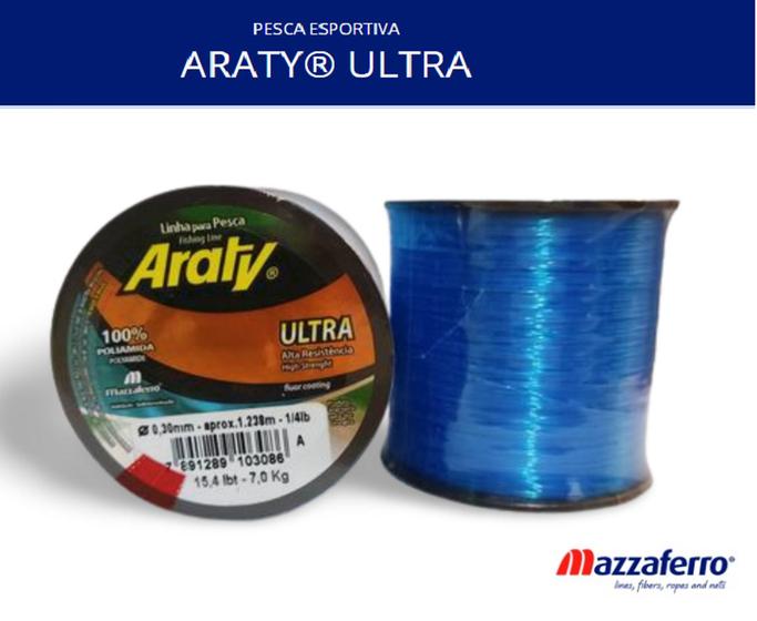 Imagem de Linha Pesca Araty Premium Ultra Azul Revestida Fluorcarbono Varias Espessuras