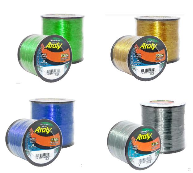 Imagem de Linha Pesca Araty Ultra Premiun Revestida Fluorcarbono Varias Cores e Medidas