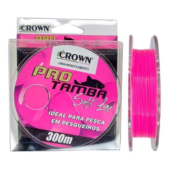 Imagem de Linha Pesca Crown Soft Pro Tamba Pink 0,37mm 27lb 300mtr