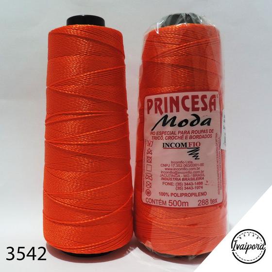 Imagem de Linha Princesa Moda 500m Laranja/crochê / Tranças Para Cabelo