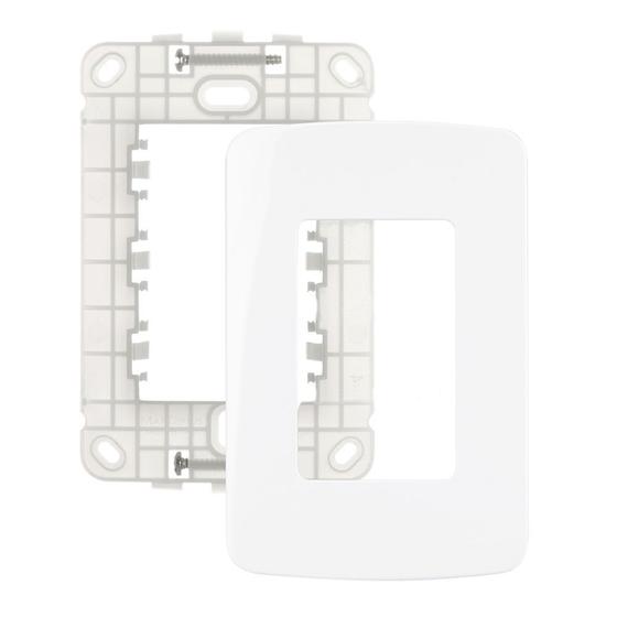 Imagem de Linha Sleek Conj Placa 4x2 p/ 3 Módulos Horizontais
