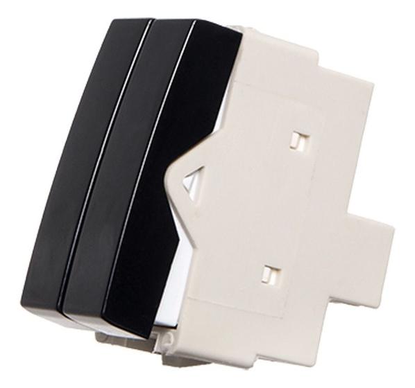Imagem de Linha Sleek Ebony Preto Interruptor Duplo Simples 10a 250v