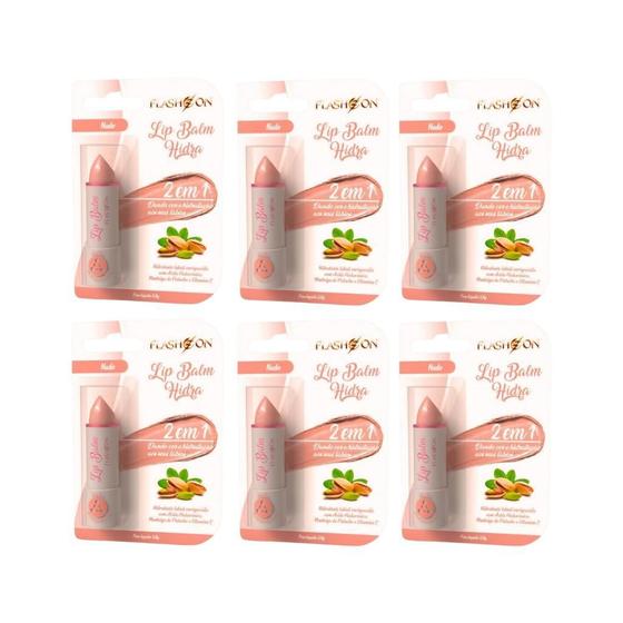 Imagem de Lip Balm Flash On 2Em1 Nude - Kit Com 6Un