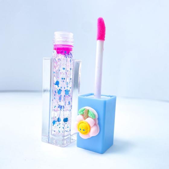 Imagem de Lip gloss bichinhos com glitter fofo básico